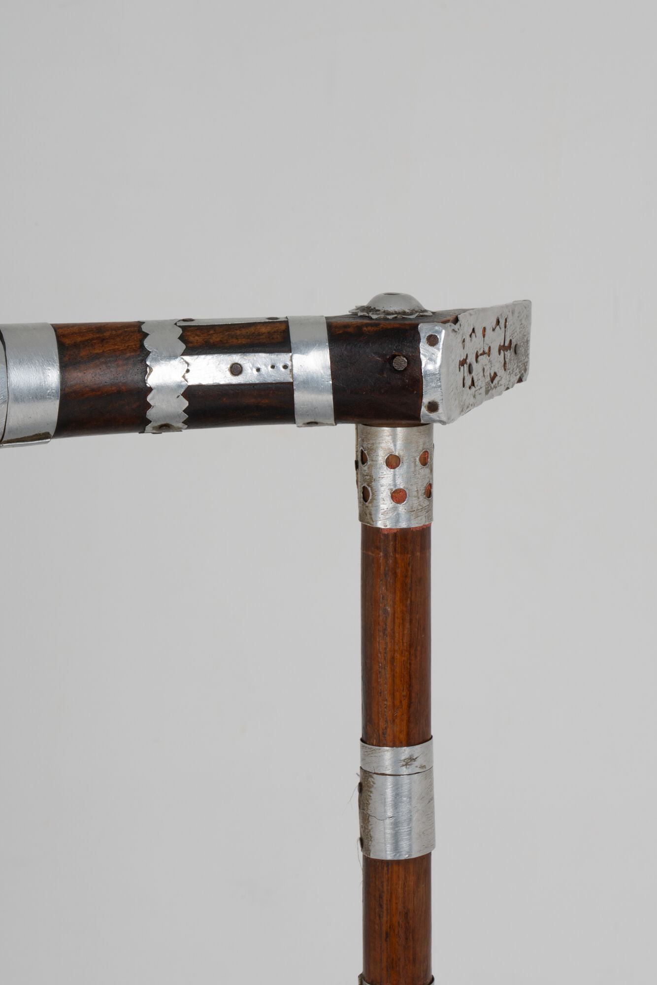 Chair decorated with hammered metal, 20th century