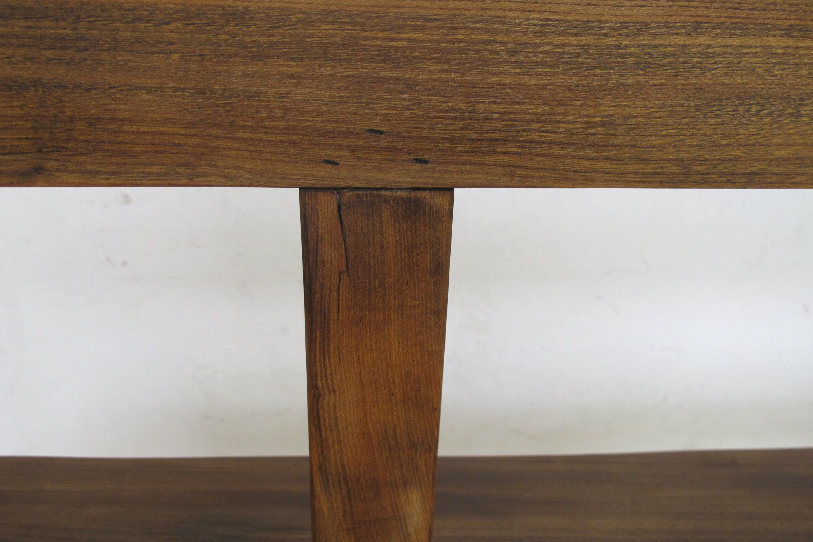 Oiled solid elm backrest bench