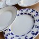 6 mismatched vintage dessert plates in white and blue porcelain – Lo
