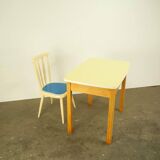 Children's vintage desk with chair, beech and formica, 60s