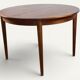 Table ronde de repas extensible danoise en teck – Années 1960