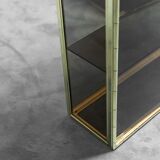 Showcase gold metal smoked glass 70s modern vintage