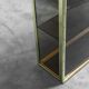 Showcase gold metal smoked glass 70s modern vintage