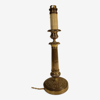 Old 19th century brass lamp base