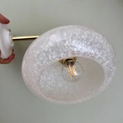 Applique, abat-jour ancien en verre de Clichy blanc
