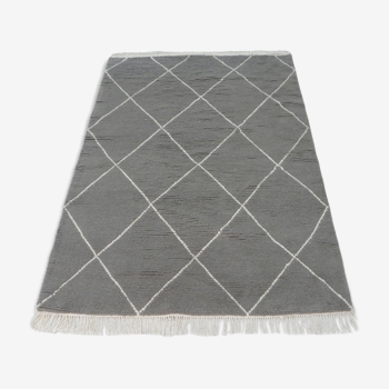 Moroccan berber carpet grey in hand-woven wool