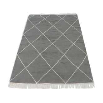 Moroccan berber carpet grey in hand-woven wool