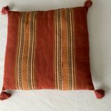 Lot de 2 coussins carrés 100% coton imprimé brique
