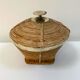 Vintage wicker and brass basket - 1970s
