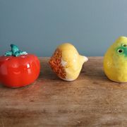 salière poivrier en barbotine tomate oignon citron