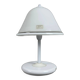 Lampe de table champignon en verre Murano et métal blanc, 1970