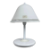 Lampe de table champignon en verre Murano et métal blanc, 1970