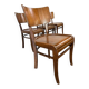 Ensemble de 4 chaises art déco vintage en bois
