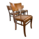 Ensemble de 4 chaises art déco vintage en bois
