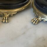 Pair of marble and brass candlesticks circa 1860