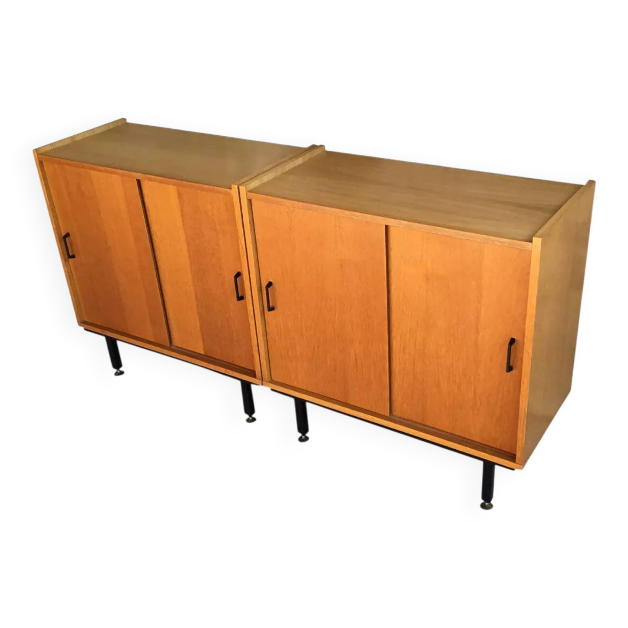 Paire de buffets modernistes modulables en bibliothèque