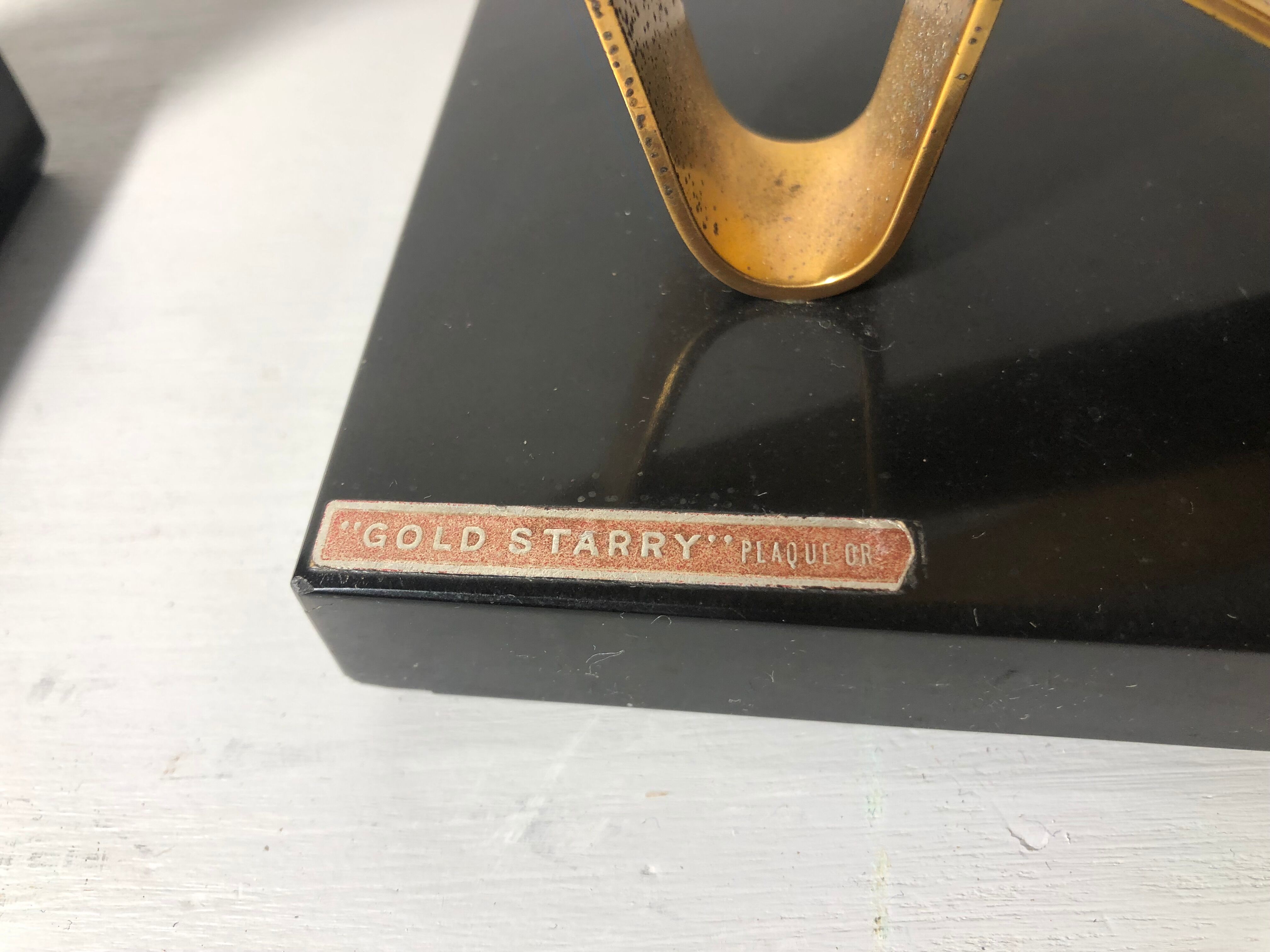 Pair of greenhouses vintage books in gold metal gold starry 1950s/1960s