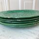 Set of 5 gien dessert plates in slurry leaf model 50s