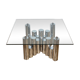 "Cylinders" coffee table in chromed metal, Italy, circa 1970