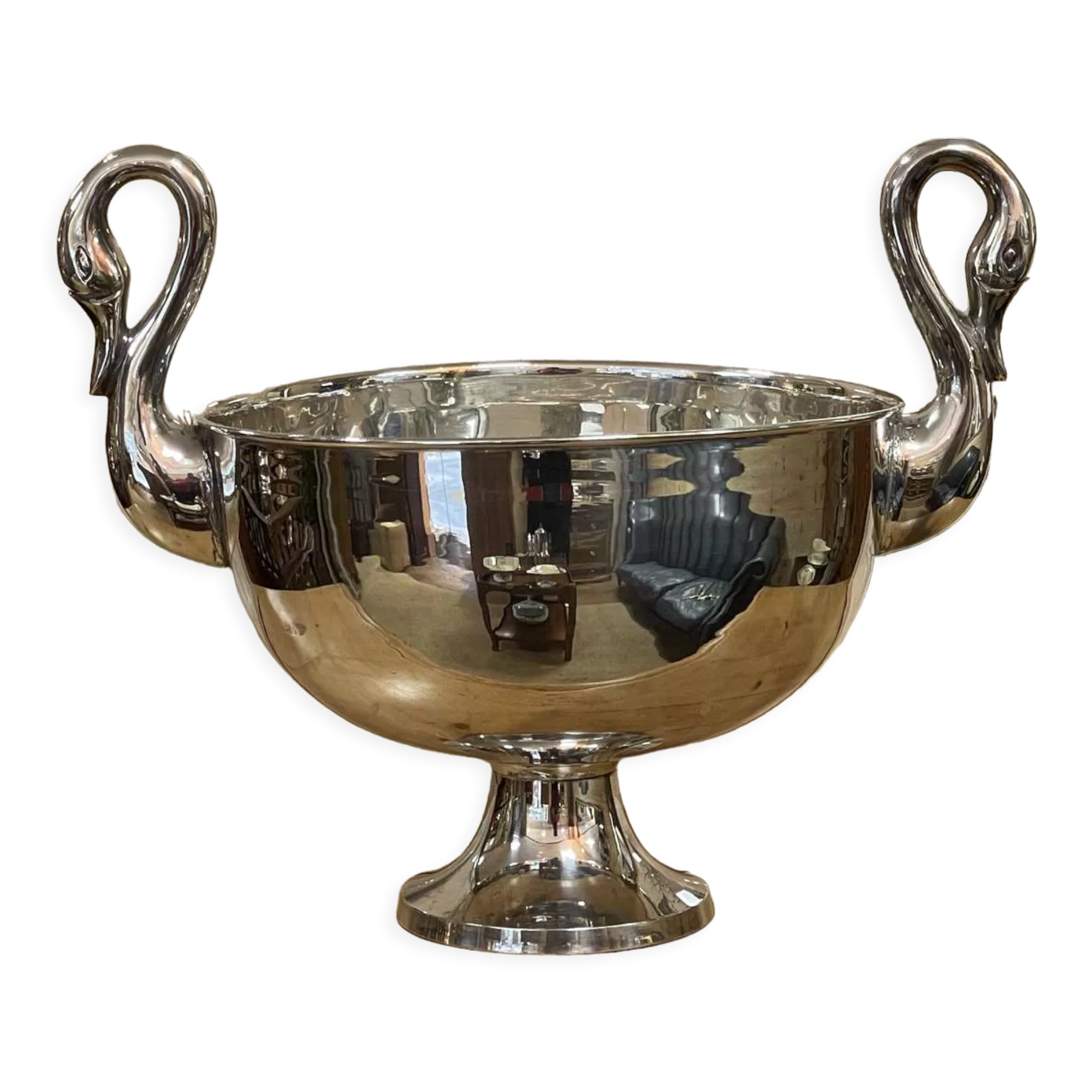 Champagne bucket in silver metal