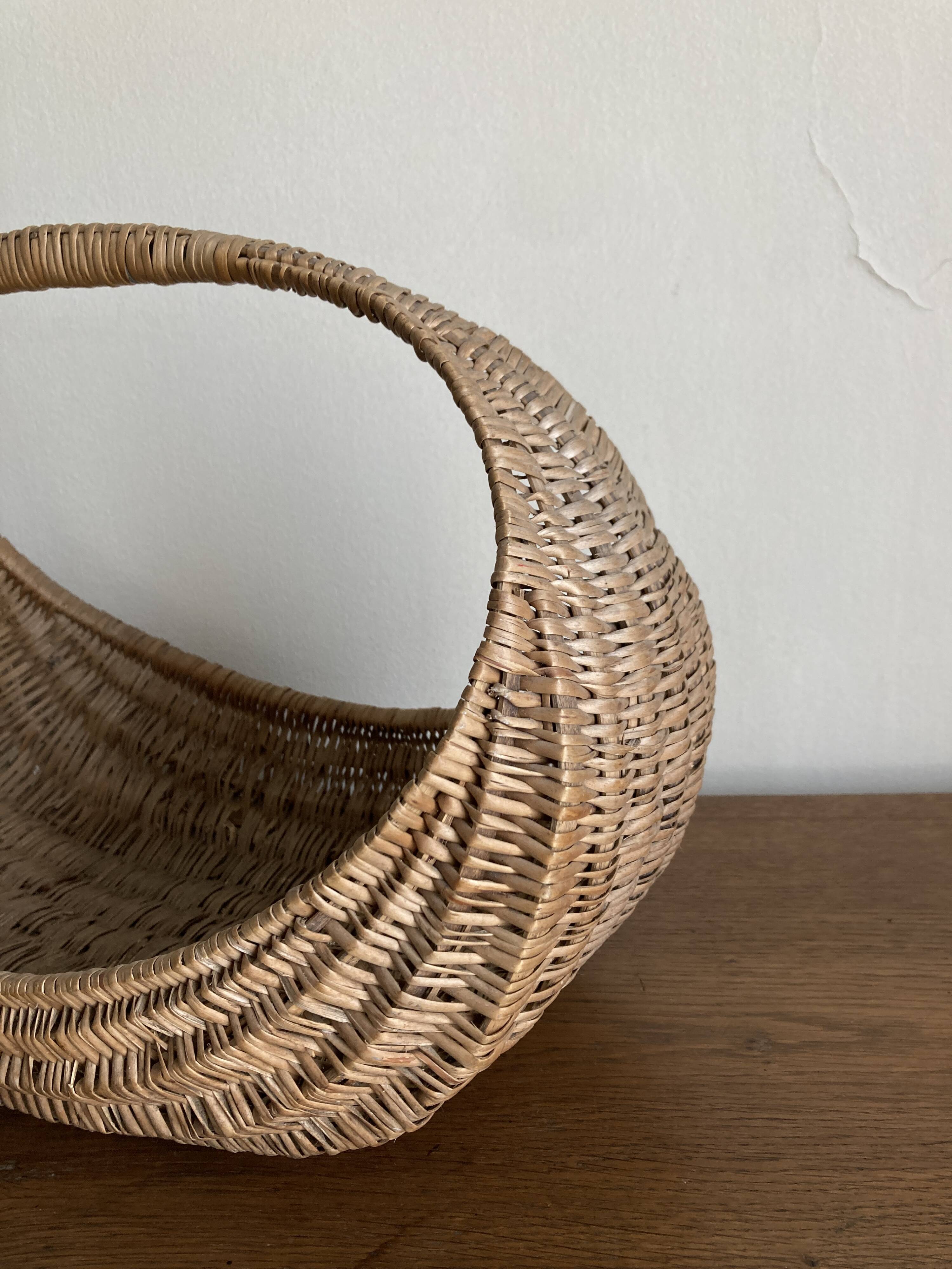 XL wicker gondola basket 1960