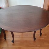 Extendable half moon mahogany table