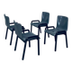 Postmodern Leather Dining Chairs, Italy, 1980s, Set of 4