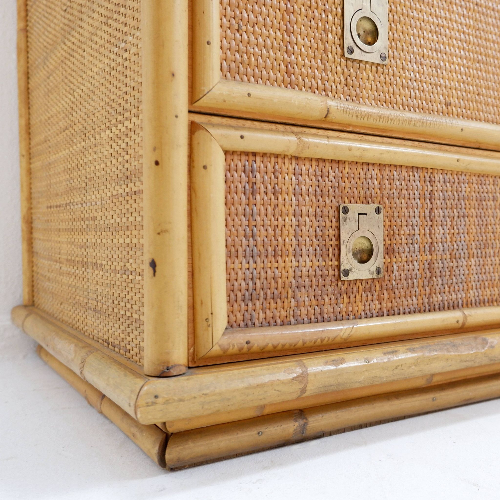 Dal Vera chest of drawers in bamboo and wicker/rattan, Italy 1960s