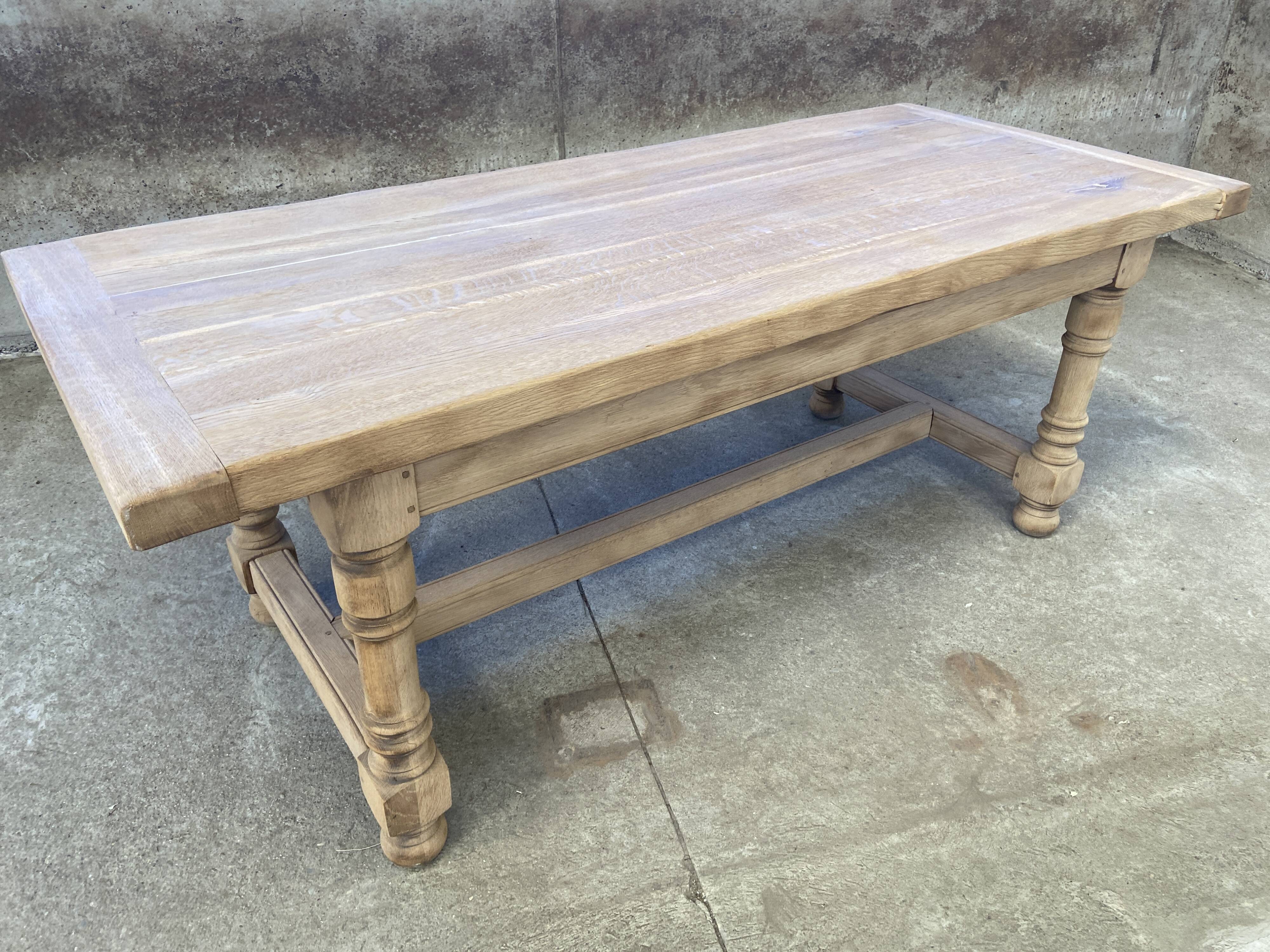 Large dining table monastery style raw natural oak