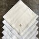 6 embroidered beige cotton napkins