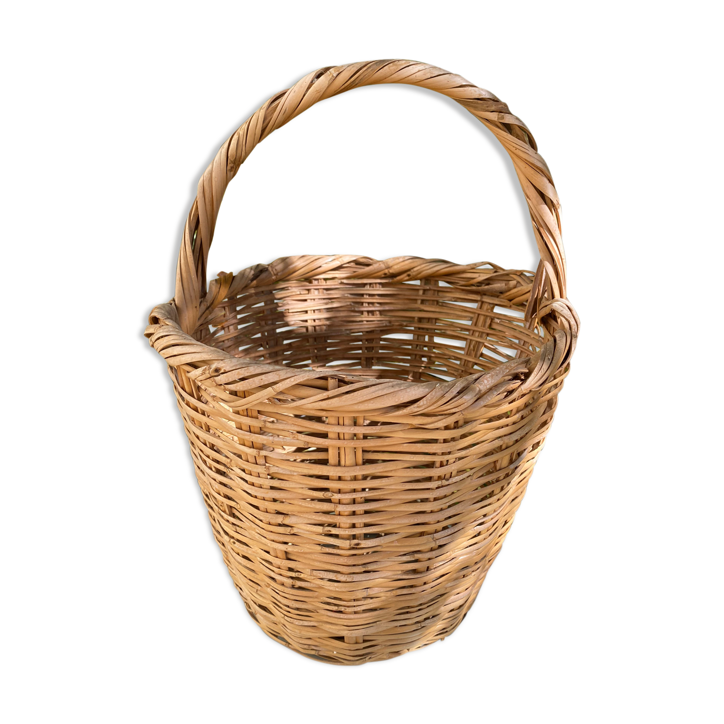 White wicker basket