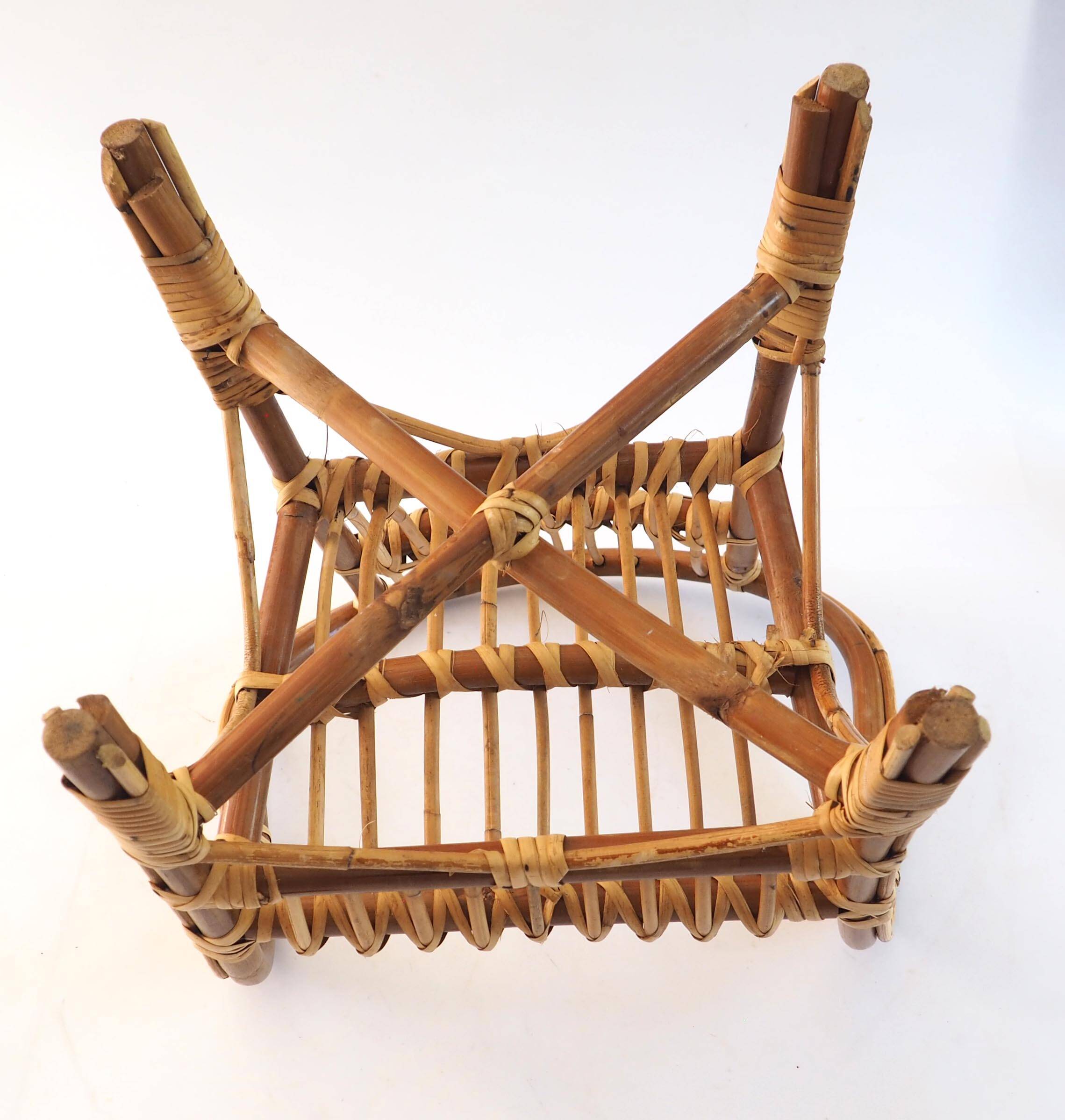 Two-tone rattan children's armchair