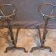 Pair of fire dogs, bucket andirons from the 19th century.
