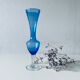 Blue and transparent glass vase