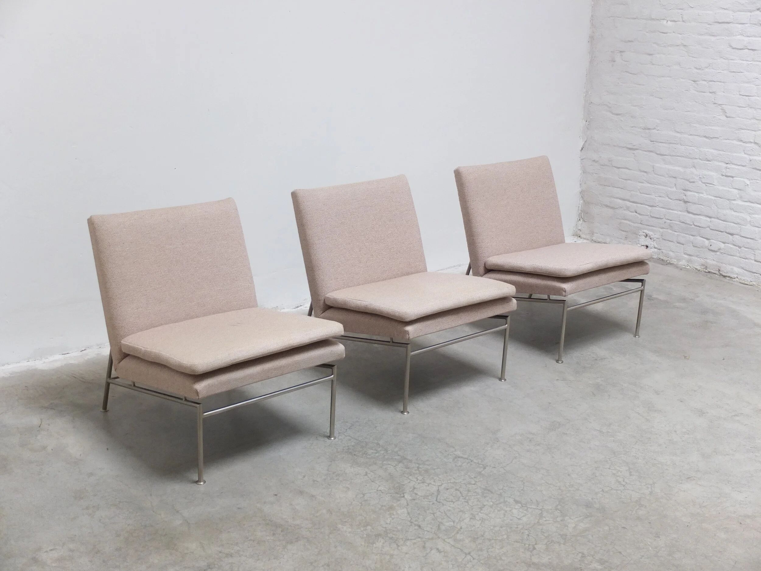 Rare 'Square Line' easy chairs by Kho Liang Ie for Artifort, 1958