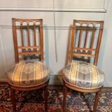 Pair Of Louis XVI Style Chairs In Walnut.