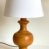 Vintage turned wooden lamp