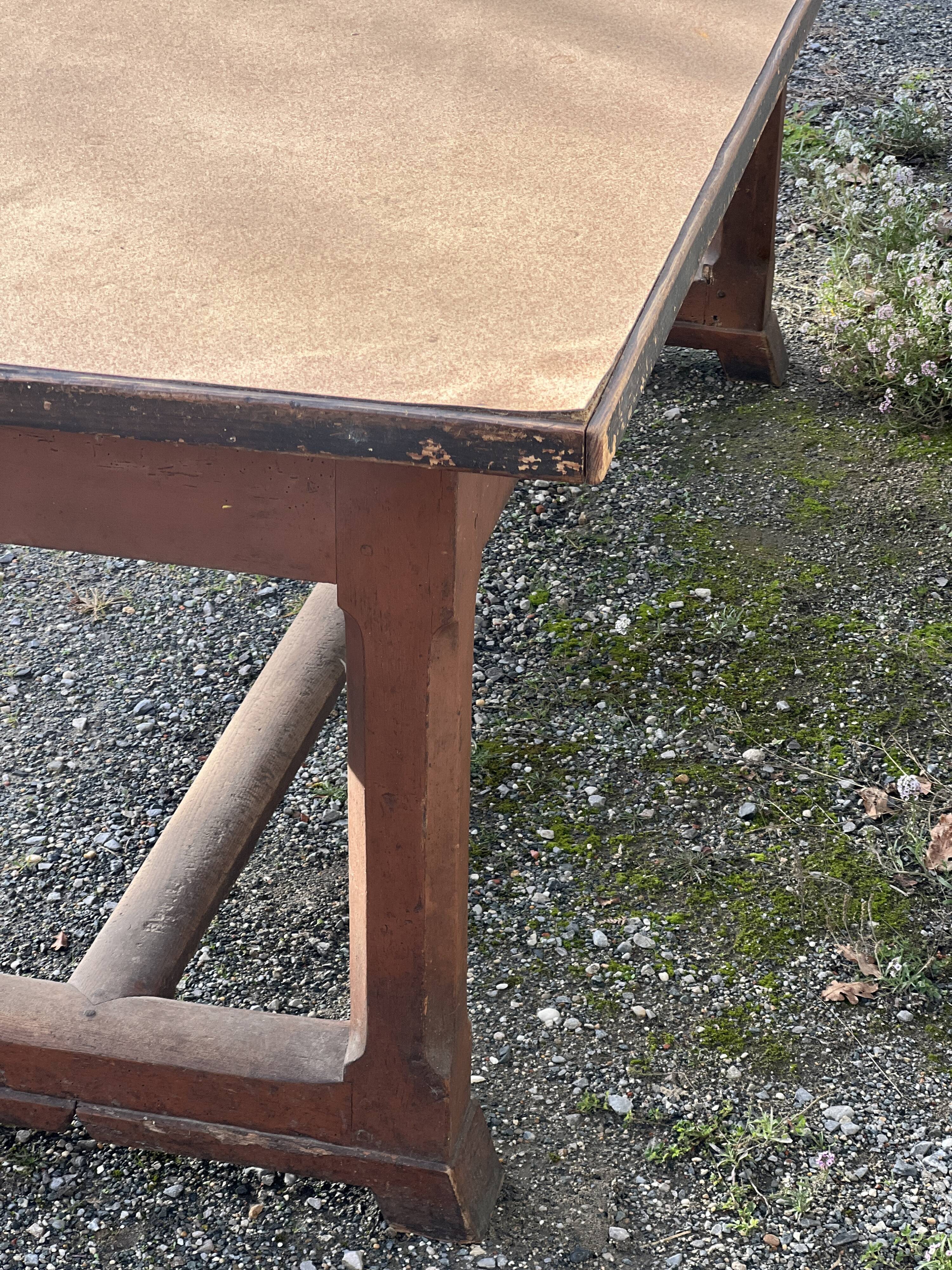 Solid wood farmhouse table with drawer