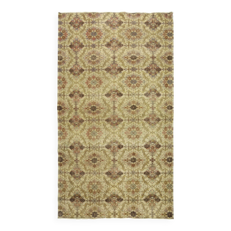 Tapis vintage turc tissé à la main unique en son genre - charme vintage rustique 275x 147 cm