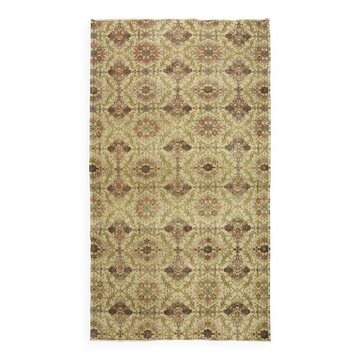 Tapis vintage turc tissé à la main unique en son genre - charme vintage rustique 275x 147 cm