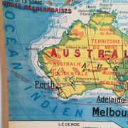 Geographical school Oceania Delagrave 60s map