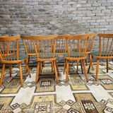 Set of 8 Baumann model bistro chairs with bars 1970
