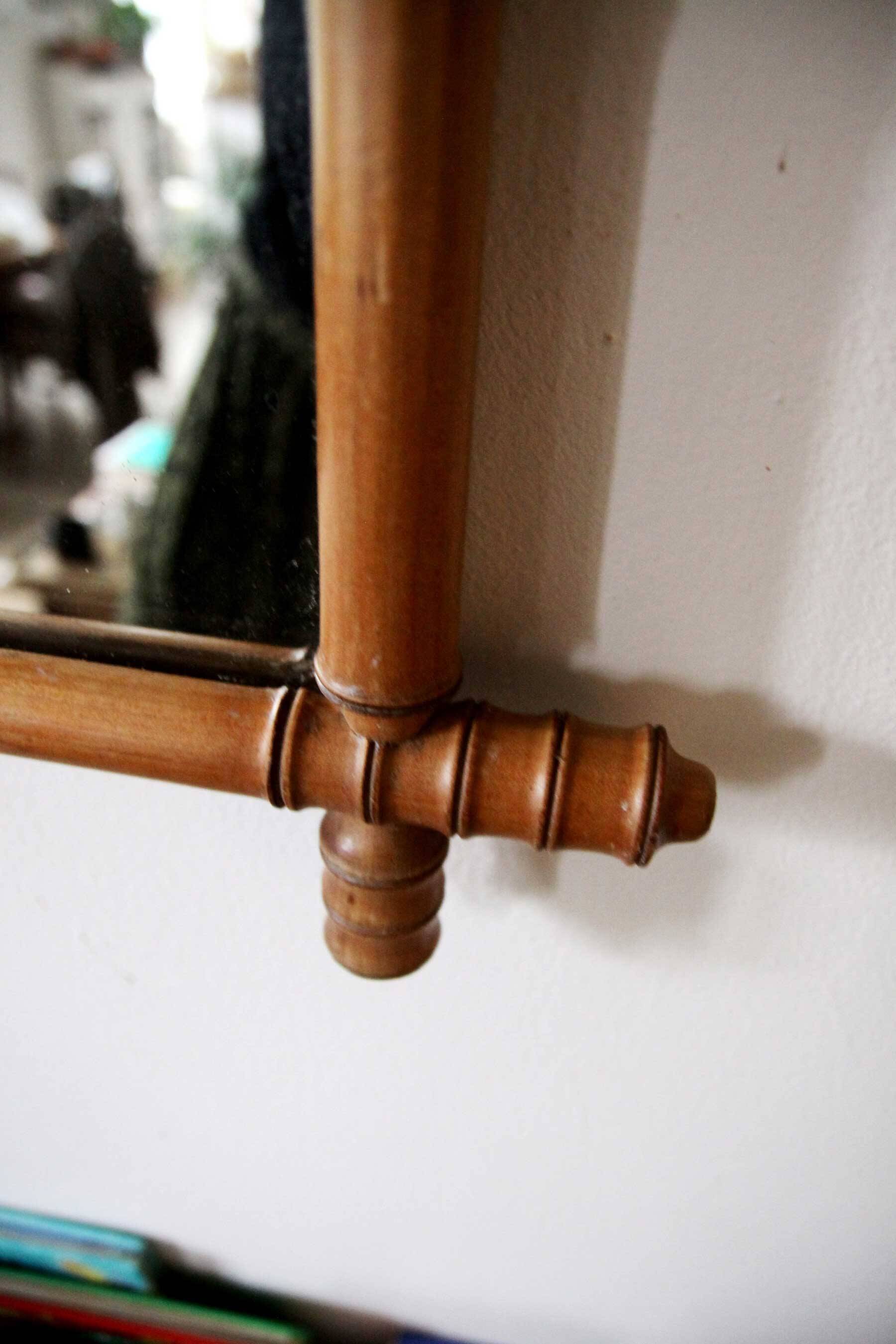 Bamboo effect wooden mirror