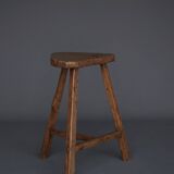 Tabouret rustique chinois en bois d'orme
