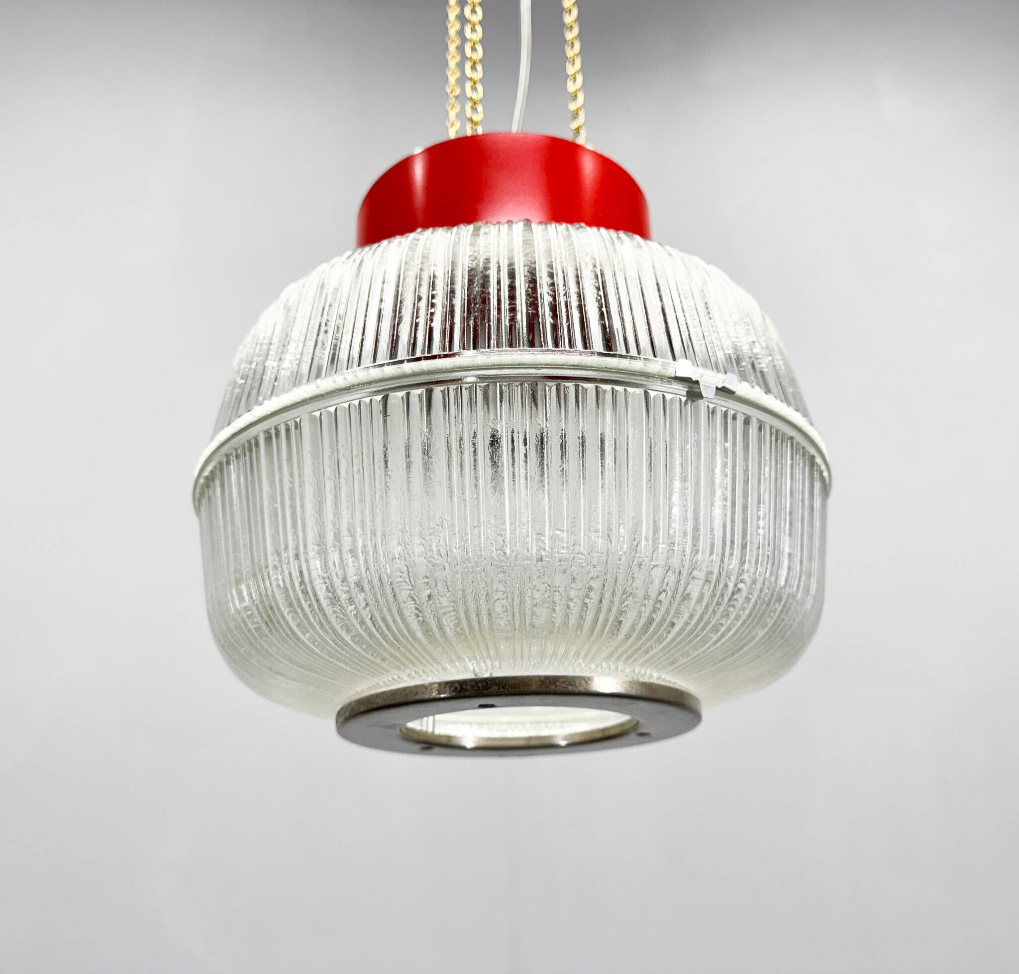 1960's Glass & Metal Pendant, Czechoslovakia