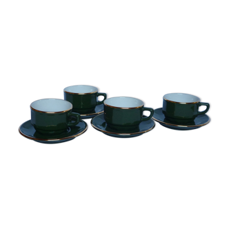 Set de 4 tasses à café yves deshoullières bistrot