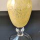 Murano-style single-flower vase. Speckled in yellow tones. Height 28 cm