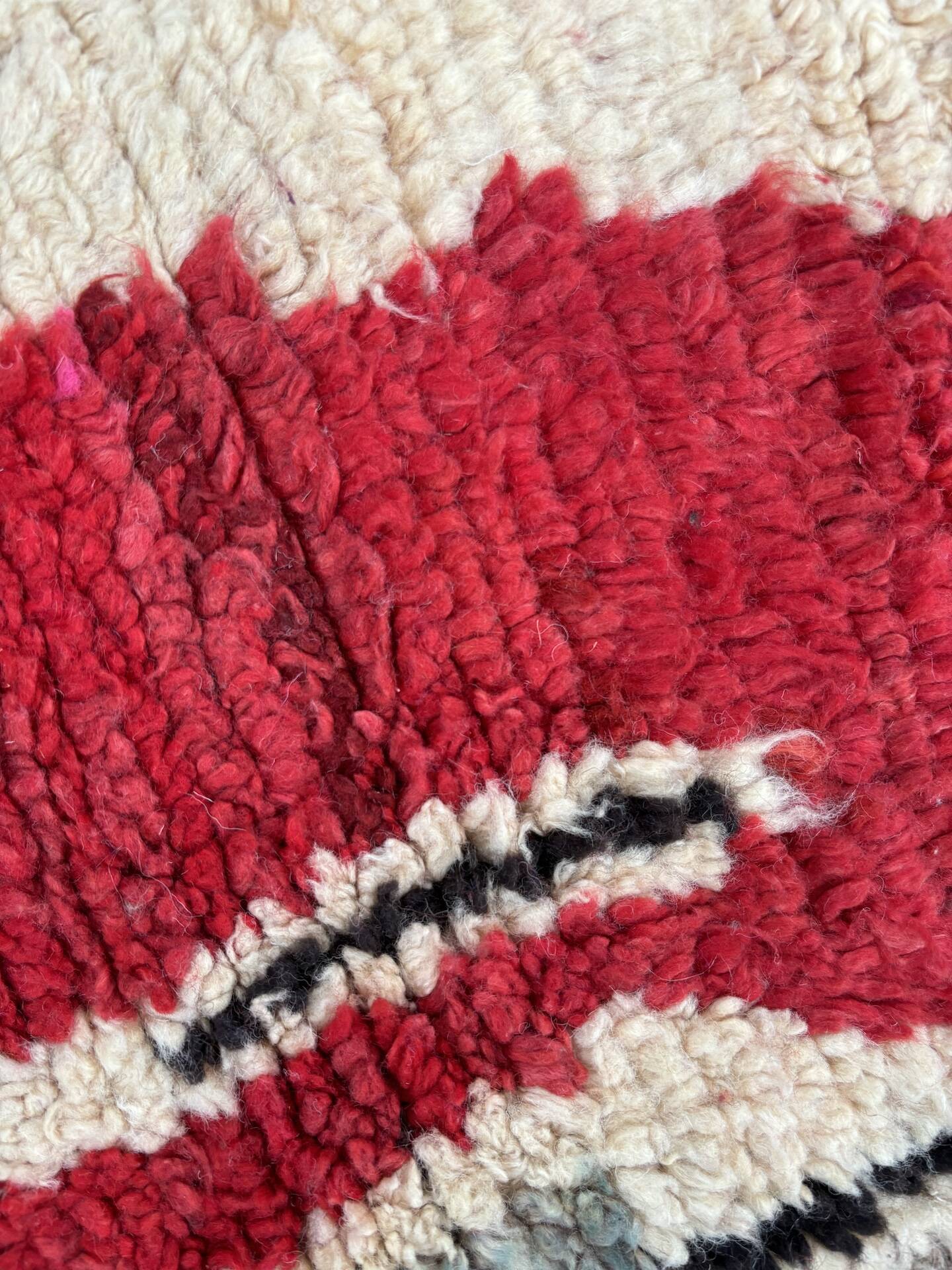 Berber Boujad multicolored wool hallway rug 70x360 cm