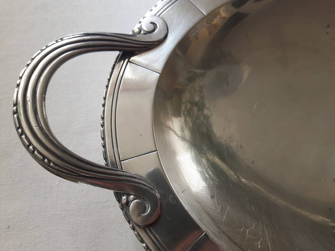 Silver metal dish