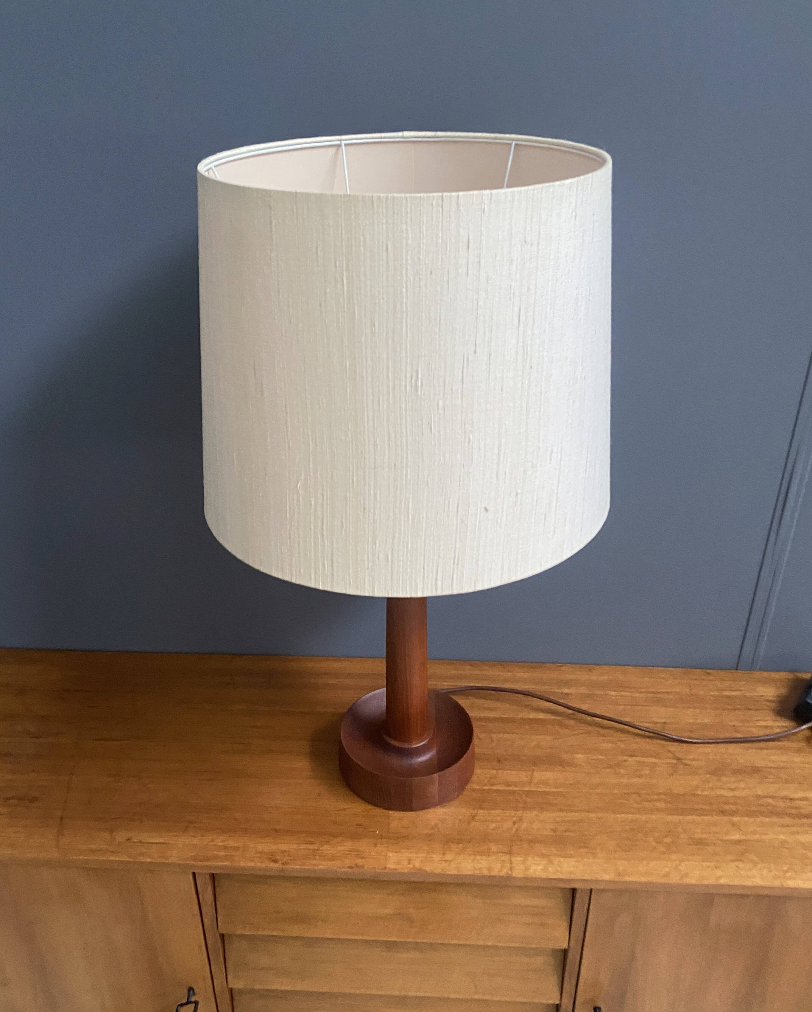 Uno & Östen Kristiansson Teak tablellamp for Luxus Denmark 1970s